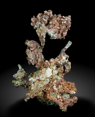 Copper with Calcite and Malachite. Rear