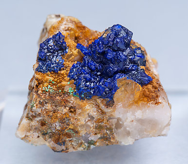 Azurite with Quartz.