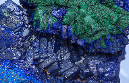 Azurite with Malachite after Azurite. 