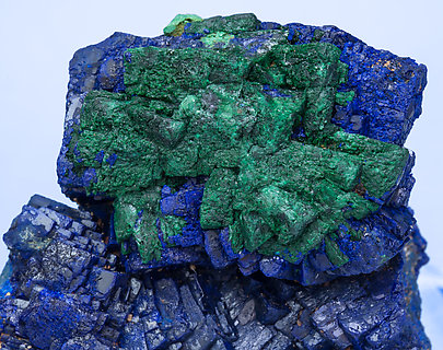 Azurite with Malachite after Azurite. 