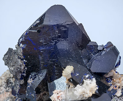 Azurite with Cerussite and Calcite. 