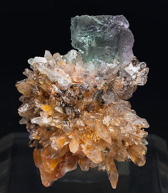 Fluorite on Creedite.