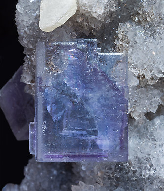 Fluorite with Quartz and Calcite. 