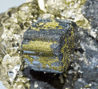 Bournonite with Sphalerite, Pyrite after Pyrrhotite and Galena. 