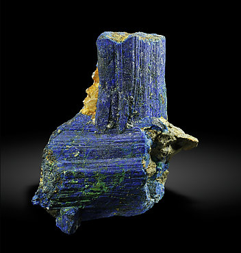 Chalcostibite with Azurite and Malachite. Front