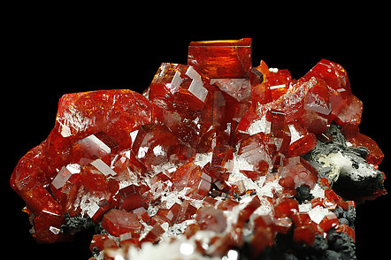 Vanadinite with Gypsum and Baryte. 