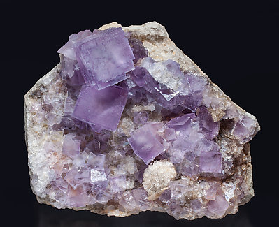 Fluorite with Quartz. Front