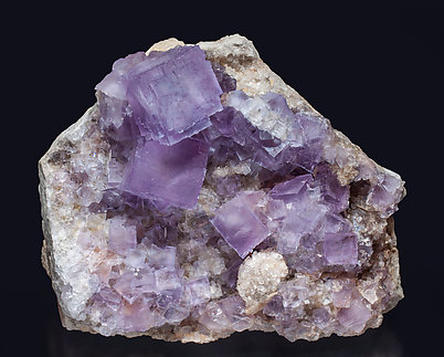 Fluorite with Quartz. Side