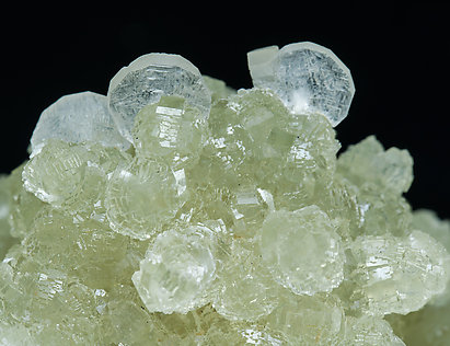Prehnite with Calcite, Clinozoisite-Epidote and Quartz. 