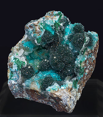 Atacamite with Chrysocolla and Quartz. 