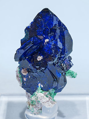 Azurite with Malachite and Baryte. Front