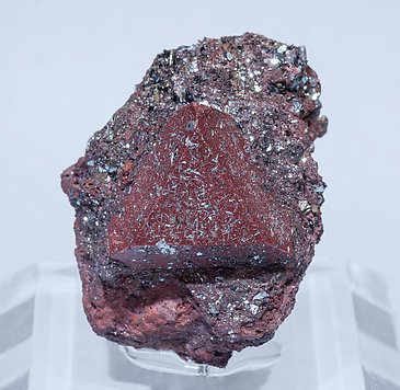 Zunyite with Hematite.