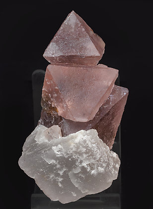 Fluorite (octahedral) with inclusions and Calcite. Front