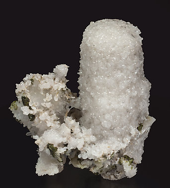 Calcite (variety kanonenspat) with Epidote and Quartz. Front