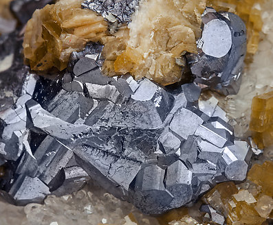 Galena with Siderite and Quartz. 