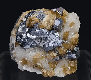 Galena with Siderite and Quartz.