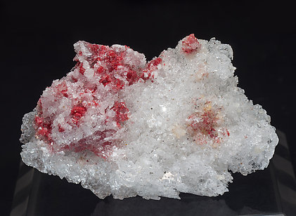 Cinnabar with Gypsum, Quartz and Calcite. 
