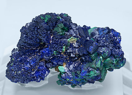 Azurite with Malachite and Malachite after Cuprite.