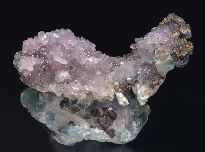 Creedite with Fluorite. Rear