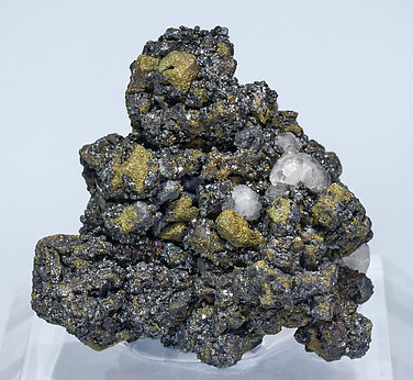 Selenium-rich Acanthite with Selenium-rich Polybasite and Calcite. 