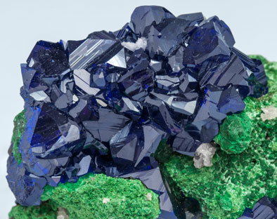 Azurite with Malachite and Baryte. 