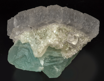 Fluorite with Quartz. Rear