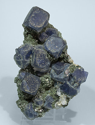 Fluorite with Pyrite, Muscovite and Chlorite.