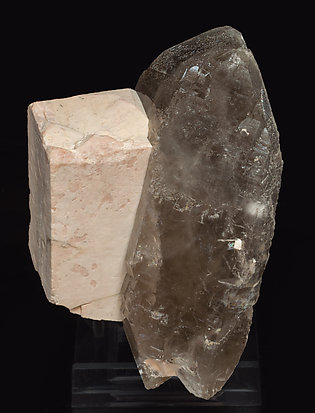 Microcline with Quartz (variety smoky). Side