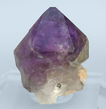 Quartz (variety amethyst) with Microcline.