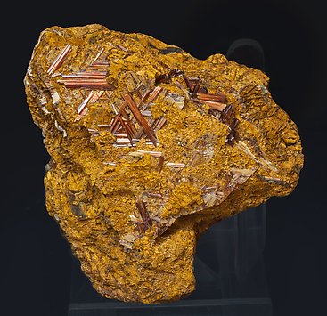 Rutile (variety sagenite) with Siderite and limonite. 