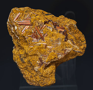 Rutile (variety sagenite) with Siderite and limonite.