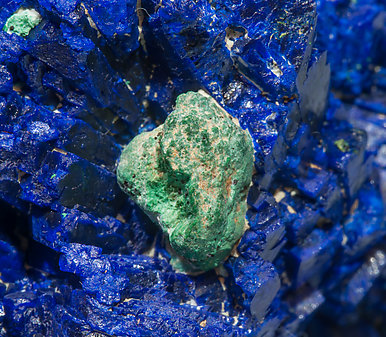 Azurite with Malachite after Cuprite. 