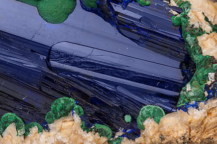 Azurite with Malachite and Dolomite. 