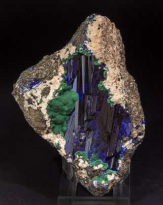 Azurite with Malachite and Dolomite.