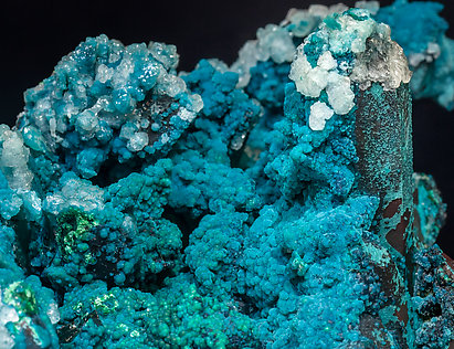 Chrysocolla on Quartz. 