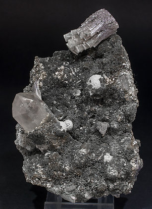 Fluorapatite with Quartz, Arsenopyrite, Muscovite and Chlorite.