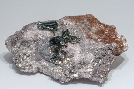 Olivenite with Quartz and Hydroniumjarosite.