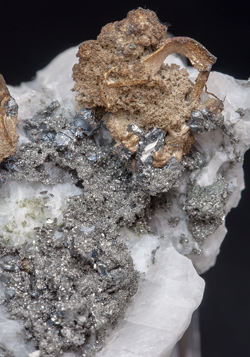 Silver with Acanthite and Calcite. 