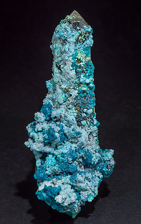 Chrysocolla on Quartz. Front