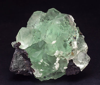 Fluorite with Sphalerite, Calcite and Chalcopyrite.