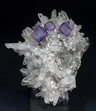 Fluorite with Quartz and Dolomite.