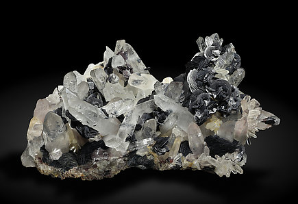 Hematite (variety iron rose) with Quartz.