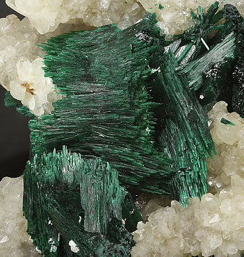 Malachite with Calcite. Detail / Photo: Joaquim Calln