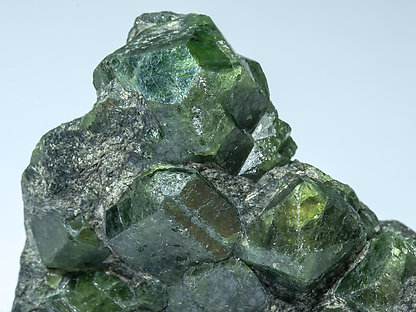 Chrysoberyl (variety alexandrite) with Phlogopite. Detail - neon light (day light)