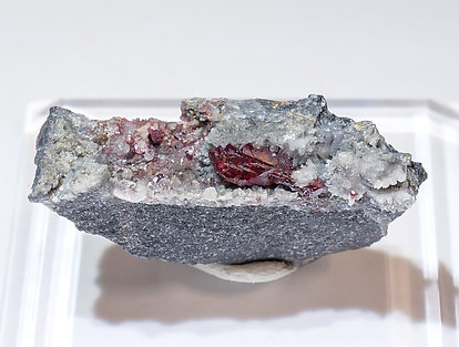 Cinnabar with Quartz and Calcite.