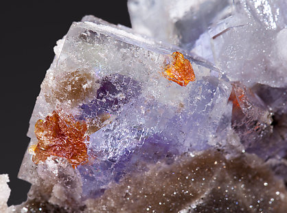 Fluorite with Sphalerite and Quartz. 