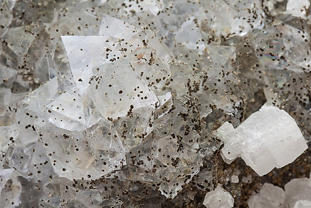 Fluorite with Calcite, Sphalerite and Pyrite. 