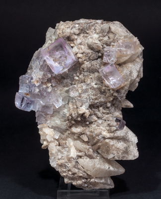 Fluorite with Calcite. Front