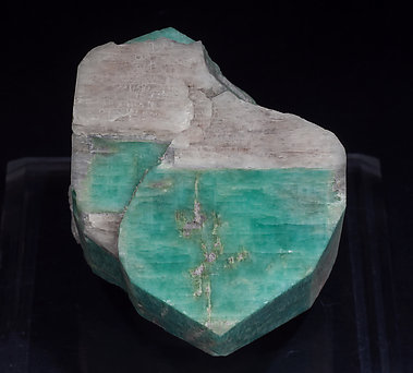 Microcline (variety amazonite white cap). Top