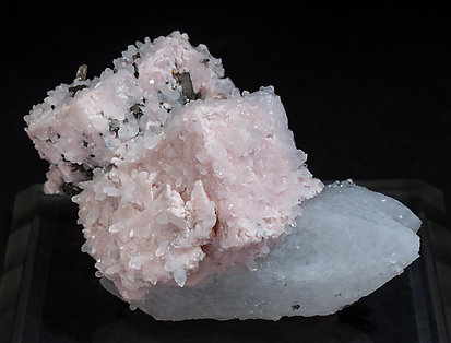 Rhodochrosite with Quartz and Arsenopyrite.